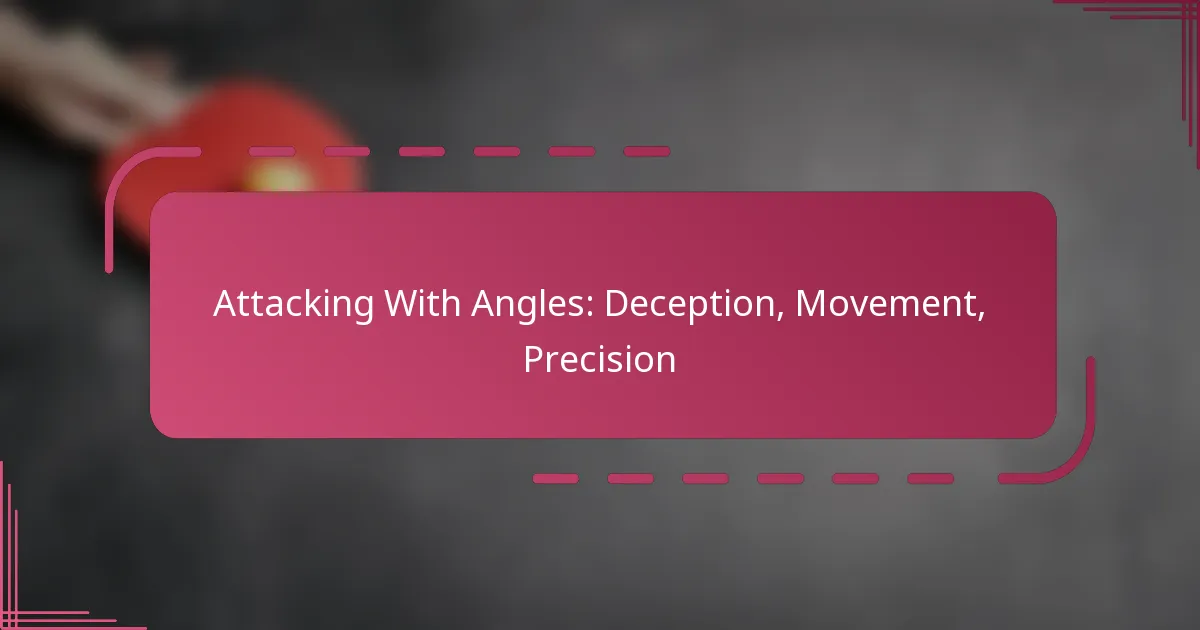 Attacking With Angles: Deception, Movement, Precision