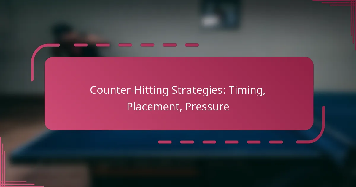 Counter-Hitting Strategies: Timing, Placement, Pressure