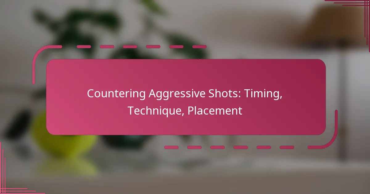 Countering Aggressive Shots: Timing, Technique, Placement