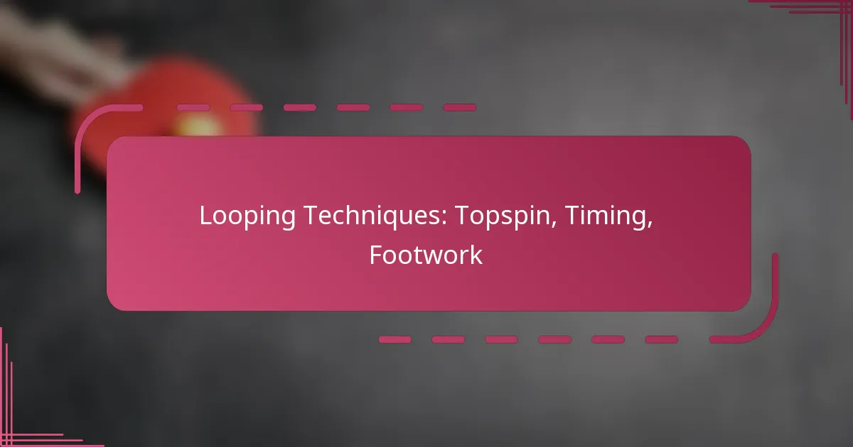 Looping Techniques: Topspin, Timing, Footwork