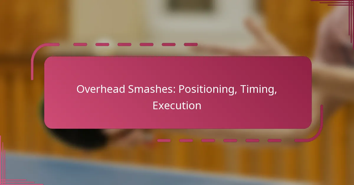 Overhead Smashes: Positioning, Timing, Execution