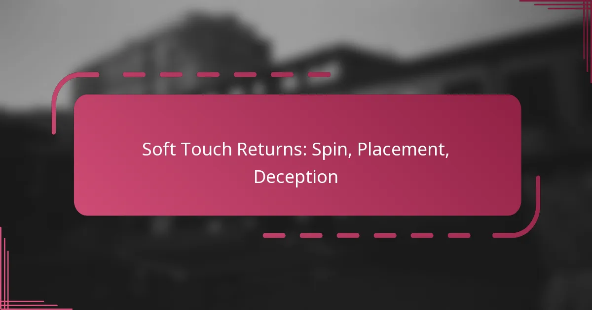 Soft Touch Returns: Spin, Placement, Deception