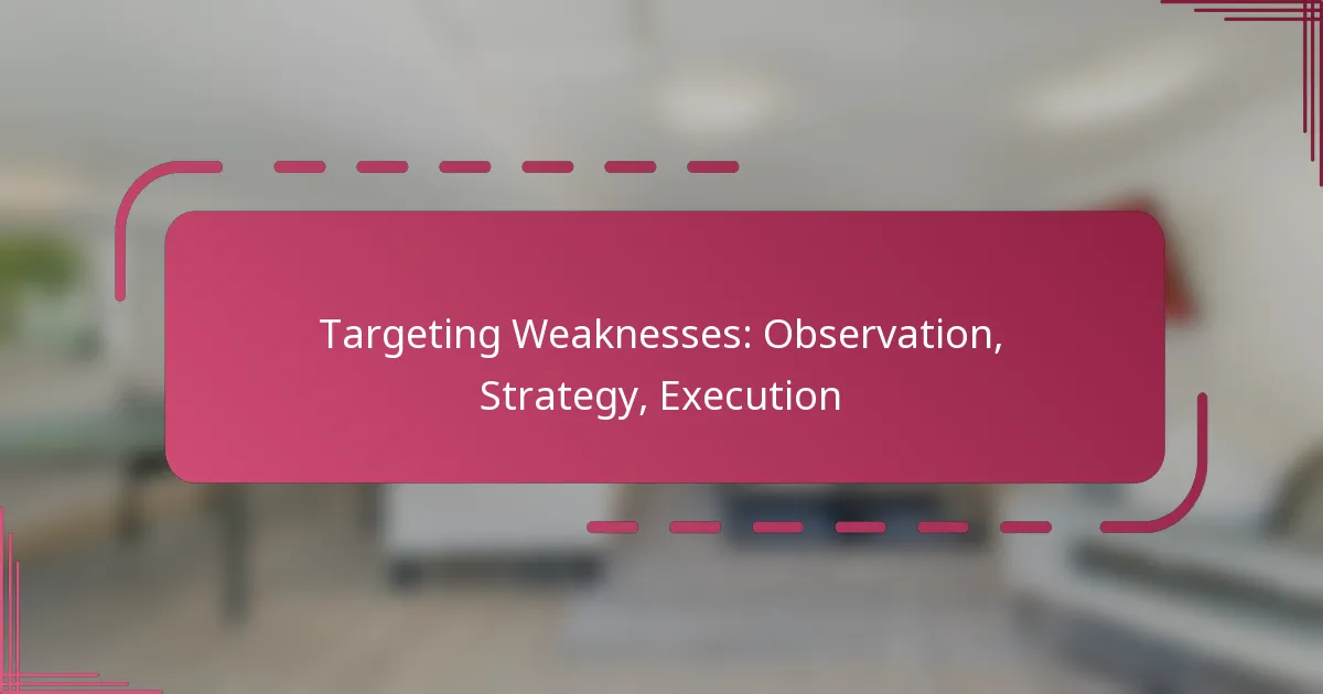 Targeting Weaknesses: Observation, Strategy, Execution