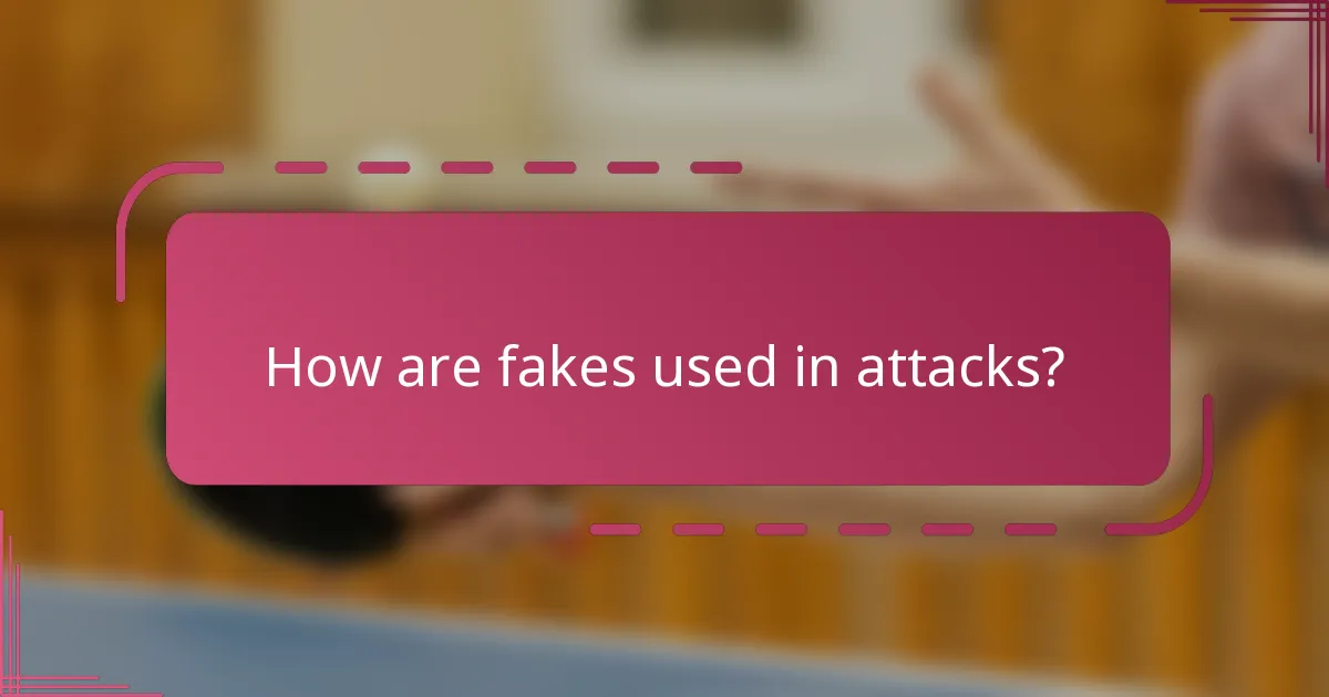 How are fakes used in attacks?