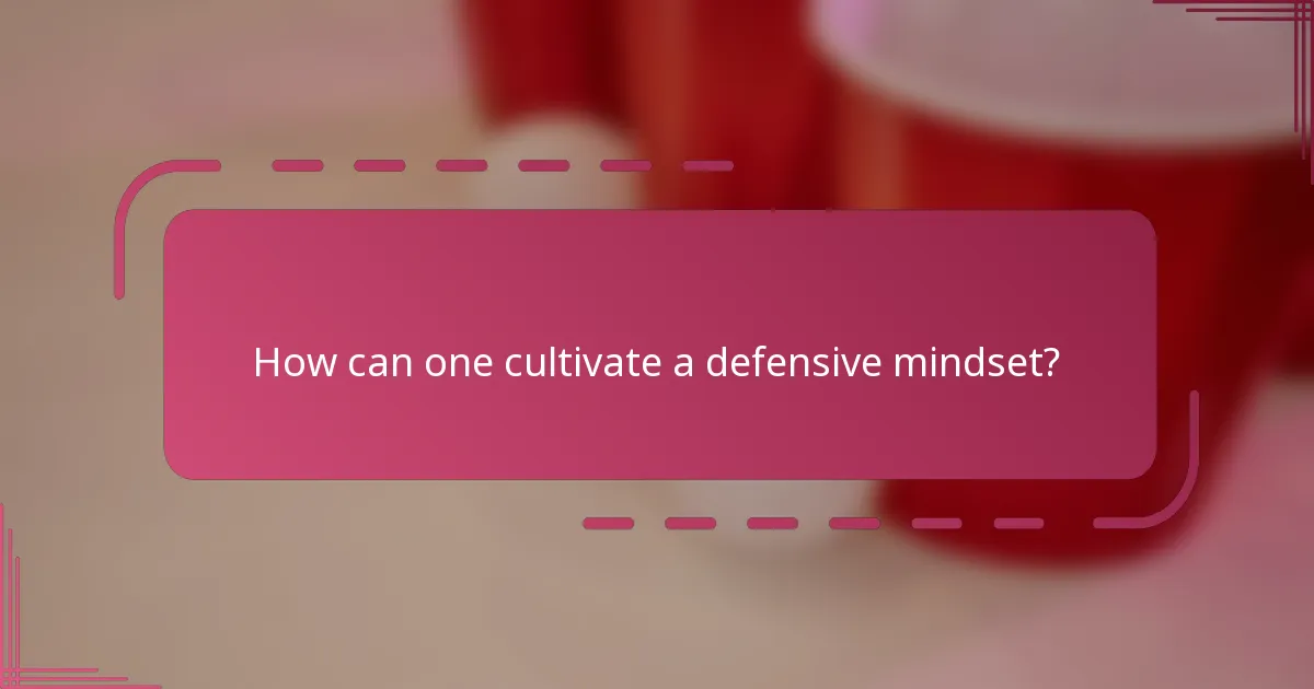 How can one cultivate a defensive mindset?