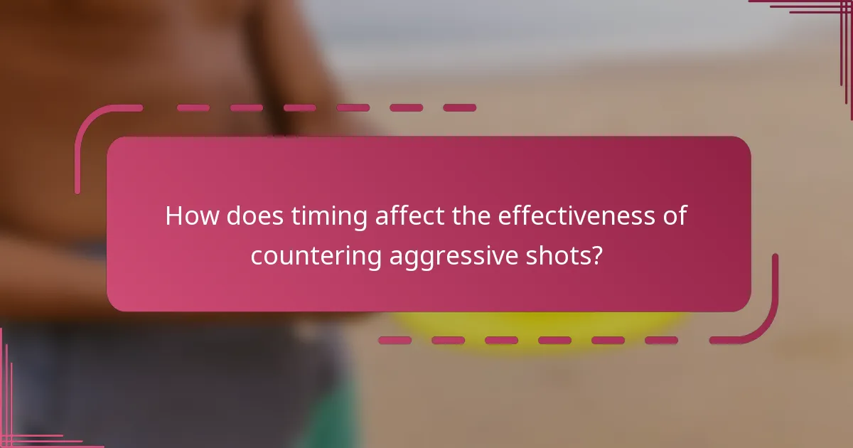 How does timing affect the effectiveness of countering aggressive shots?