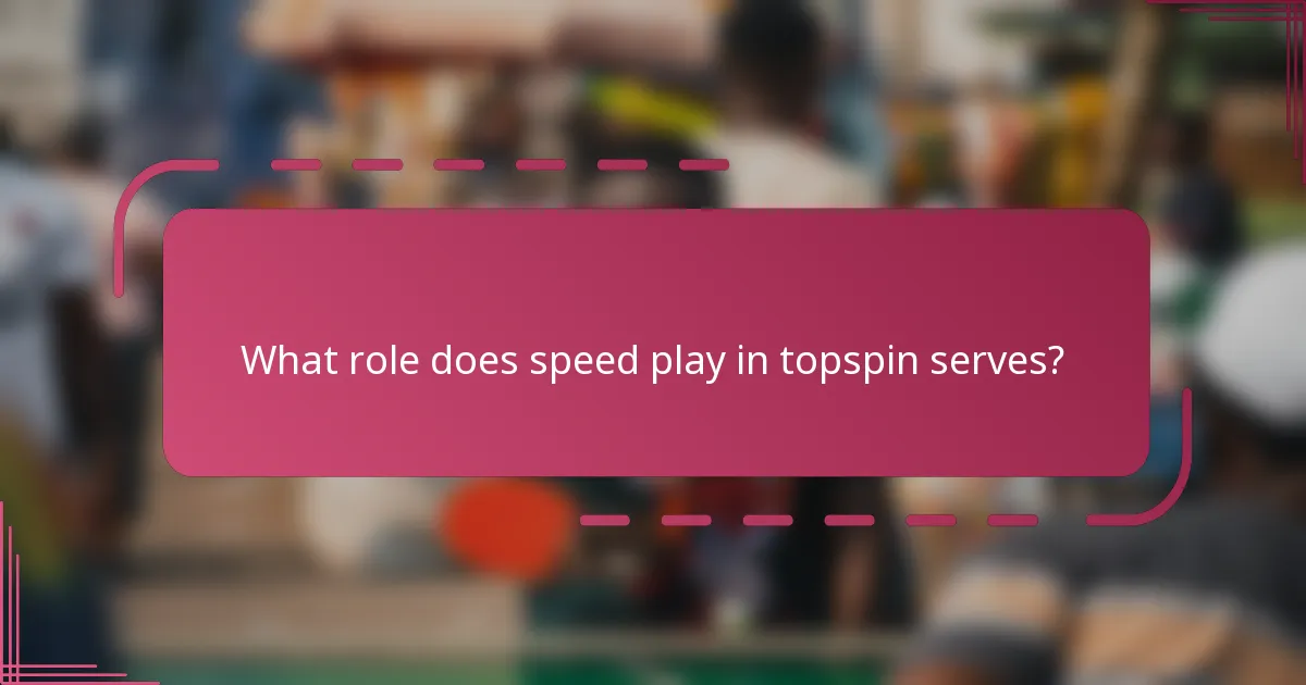 What role does speed play in topspin serves?